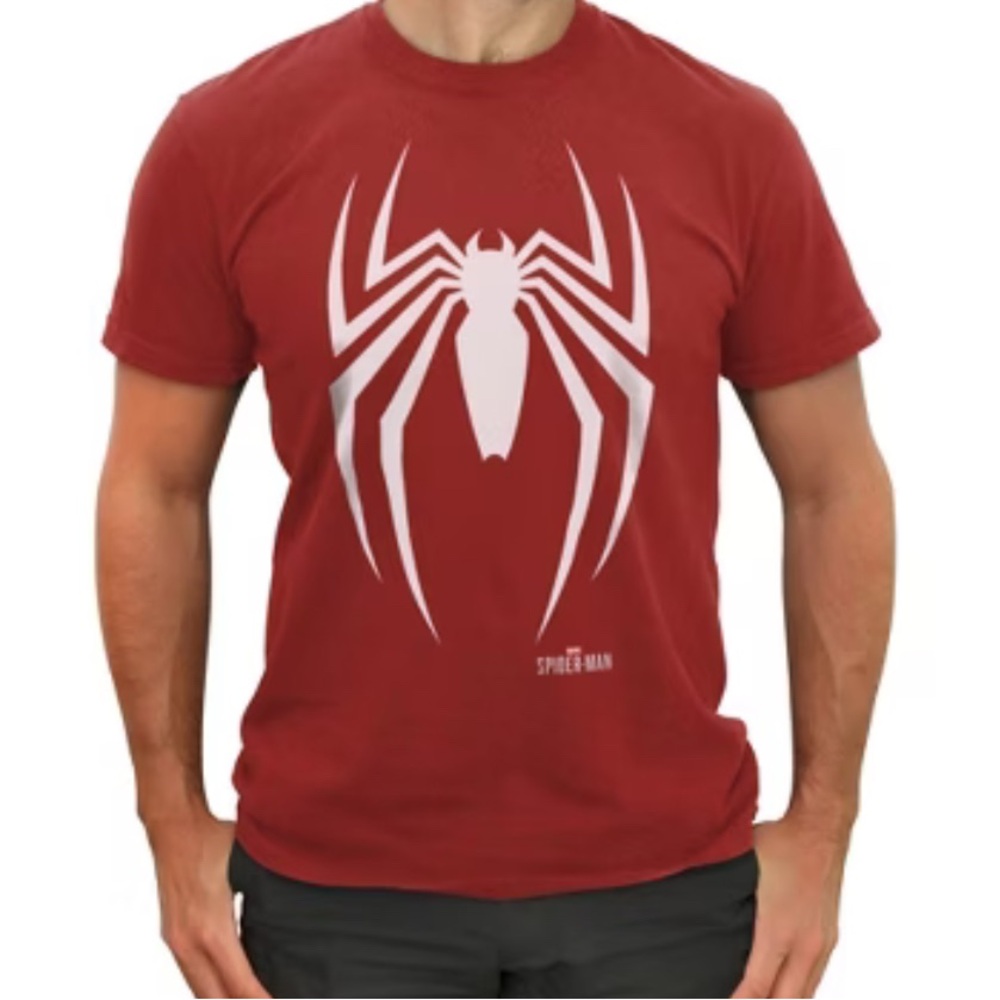 Men Marvel Spider-Man 2 Game Spider Logo T-Shirt Large